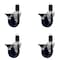 Service Caster 4'' Solid Poly Swivel 1-5/8'' Expanding Stem Caster Set with Brake, 4PK SCC-EX20S414-SPUS-PLB-158-4 - alternate 1